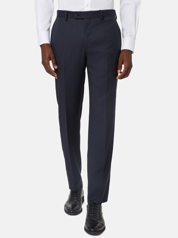 Boggi Milano Slim fit Pleated Pants in Blue: front