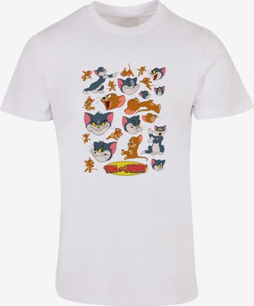 T-Shirt 'Tom and Jerry - Many Faces' ABSOLUTE CULT en blanc : devant