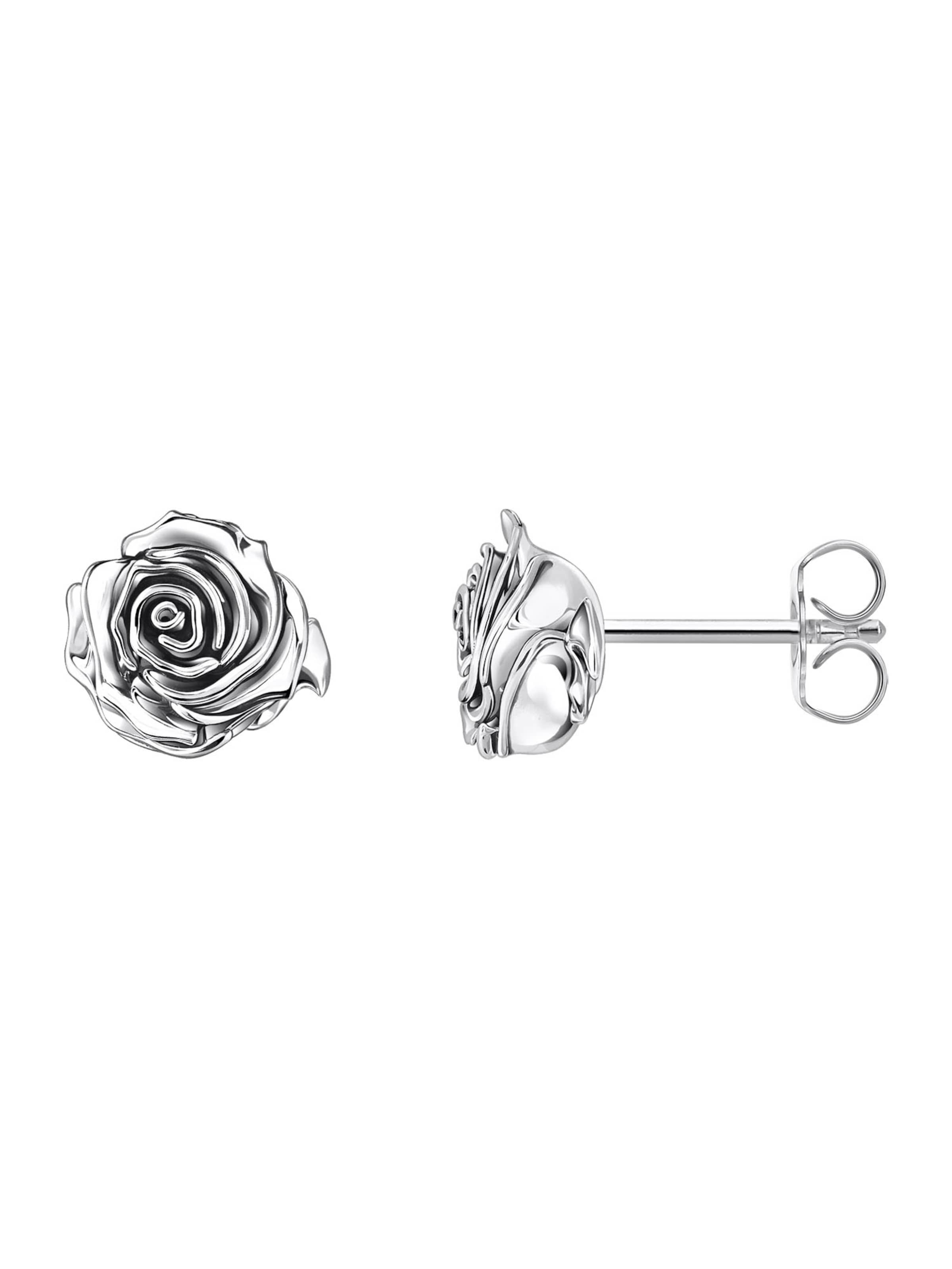 Thomas Sabo Ohrringe 'Midnight Rose' in Silber: Vorderseite