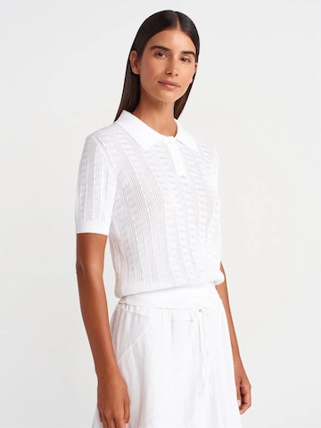 Camicia da donna 'Blusen' di Dilvin in bianco: frontale