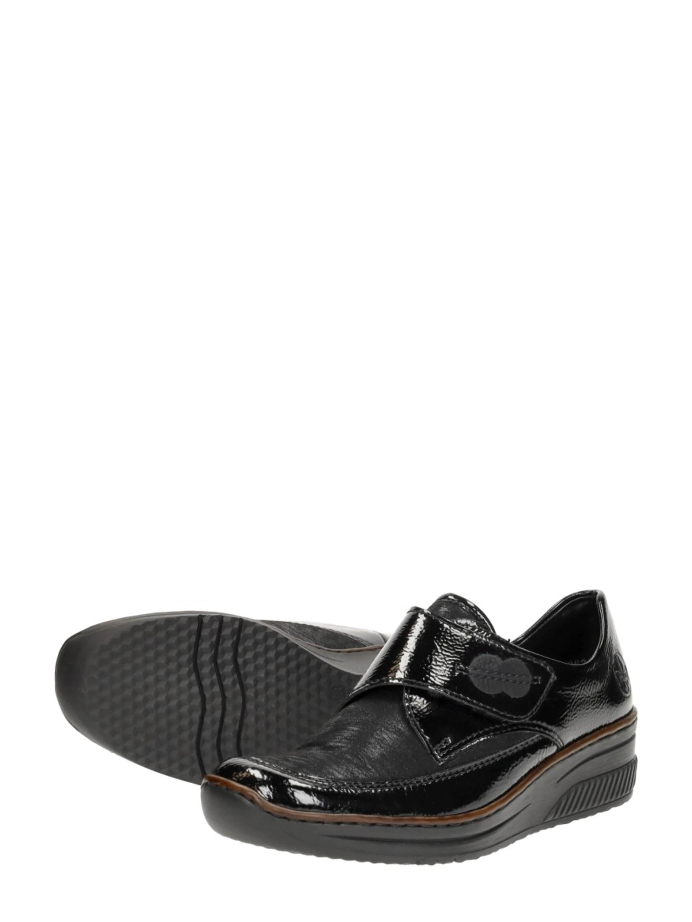 Rieker Slip-ons 'Klittenband' in Black