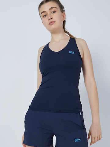 Haut de sport 'Tanktop V-Neck' SPORTKIND en bleu : devant