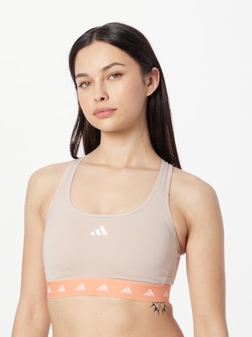 ADIDAS PERFORMANCE - Soutien Bustier Soutien de desporto 'Powerreact' em bege: frente