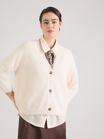 COMMA Вязаная кофта в Бежевый: спереди