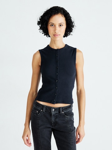 LEVI'S ® Kootud vest 'RORY', värv must: eest vaates