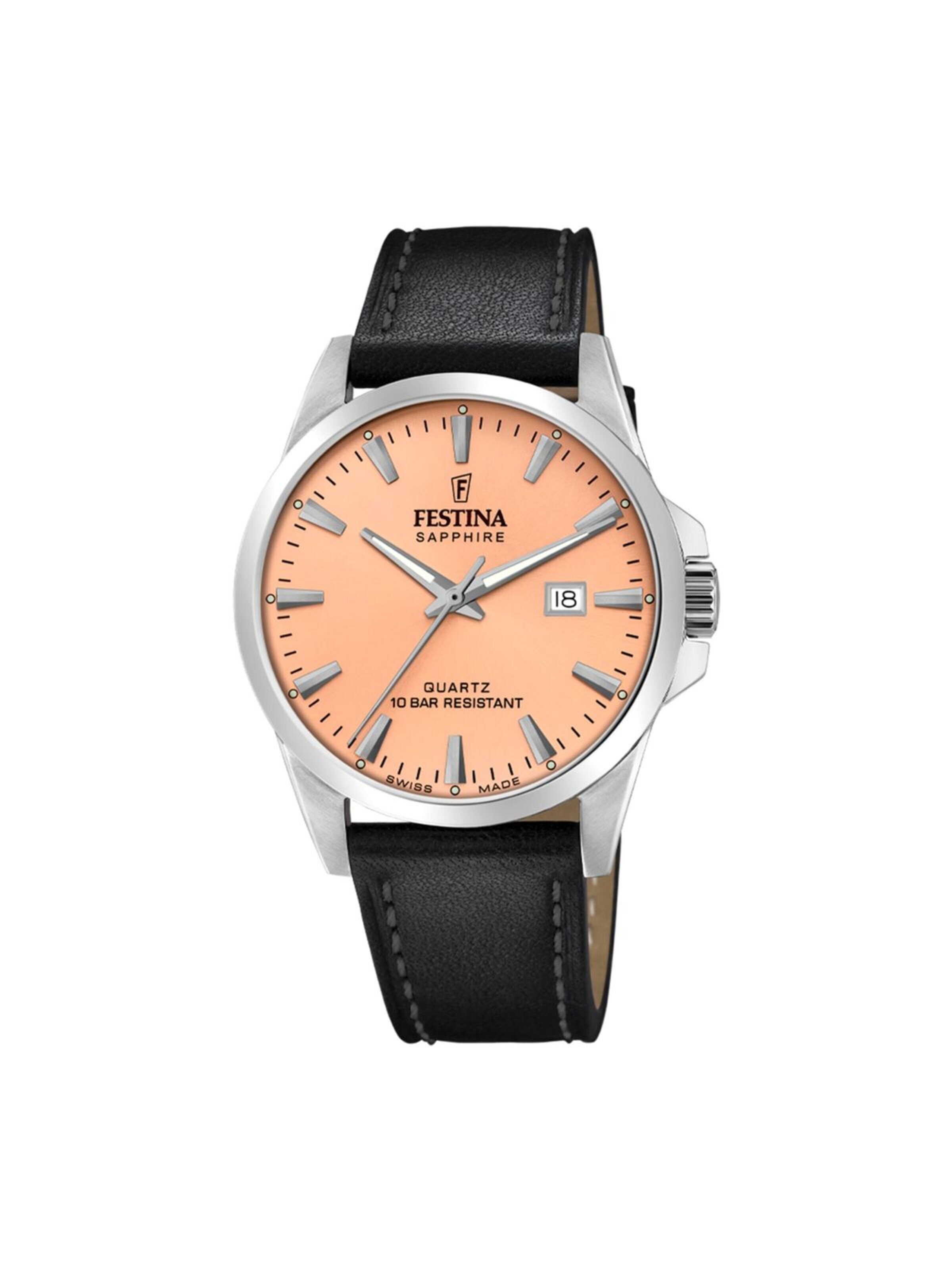 Montre à affichage analogique 'Date watch Classics Swiss Made' FESTINA en marron : devant