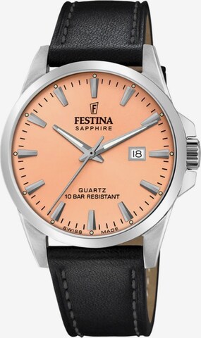 Montre à affichage analogique 'Date watch Classics Swiss Made' FESTINA en marron : devant