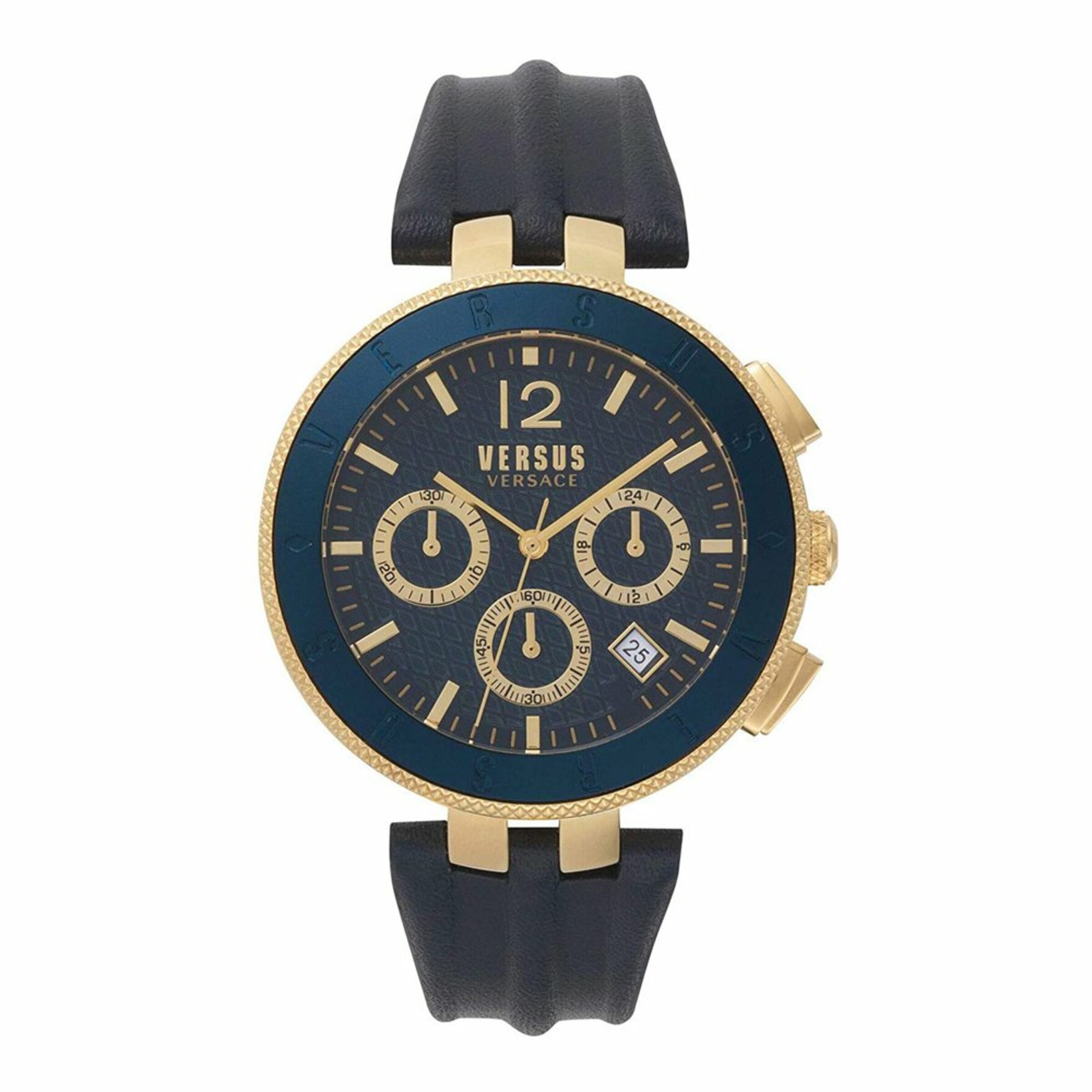 VERSACE Uhr in navy / gold, Produktansicht