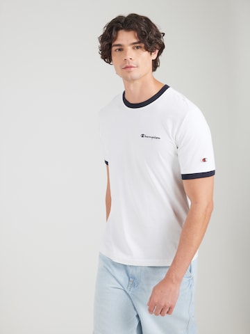 balta Champion Authentic Athletic Apparel Marškinėliai: priekis