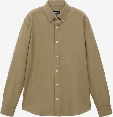 MANGO MAN Button Up Shirt in Green: front