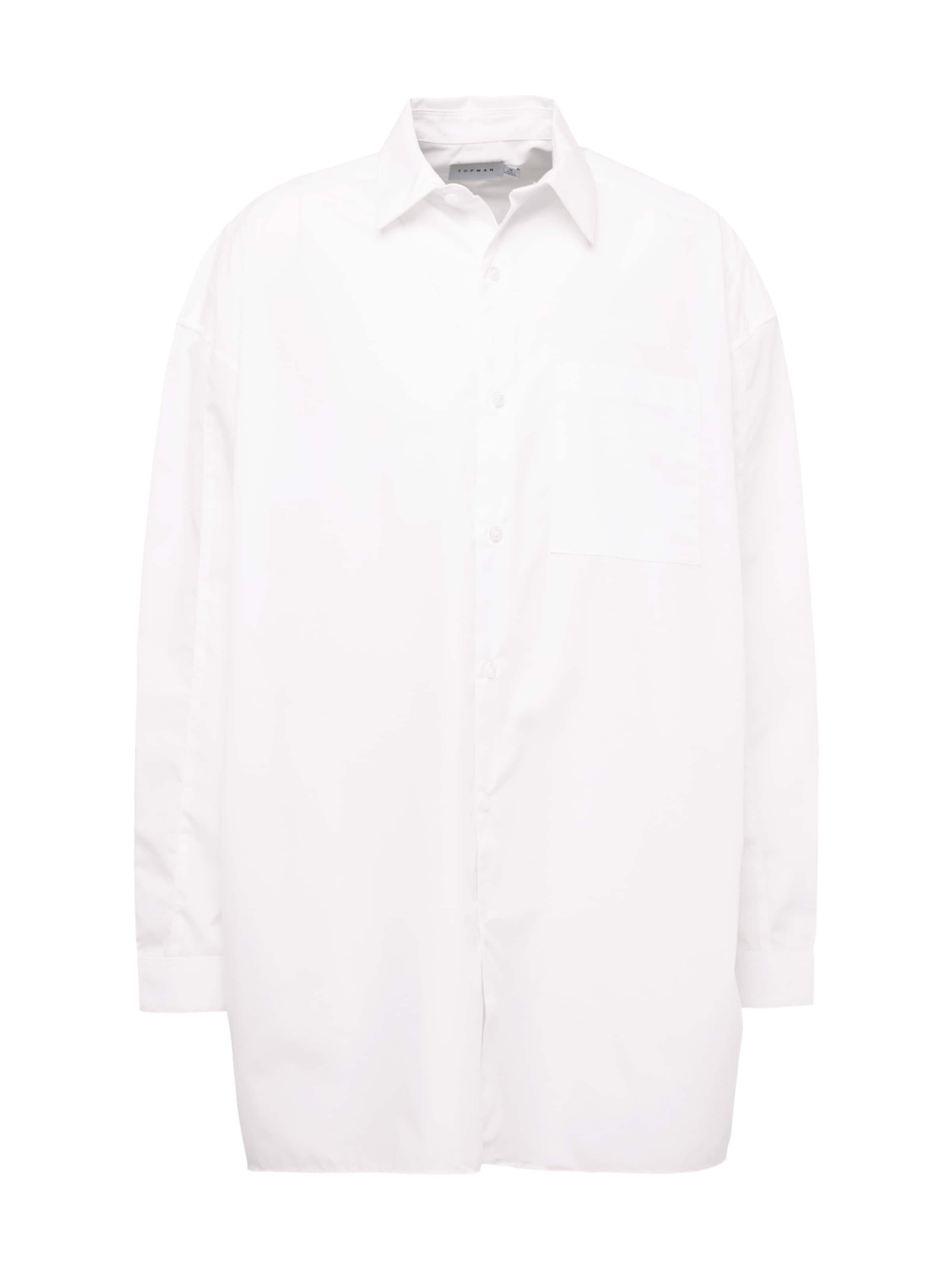 TOPMAN Comfort fit Button Up Shirt in White: front