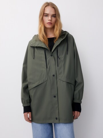 Pull&Bear Přechodný kabát – zelená: přední strana