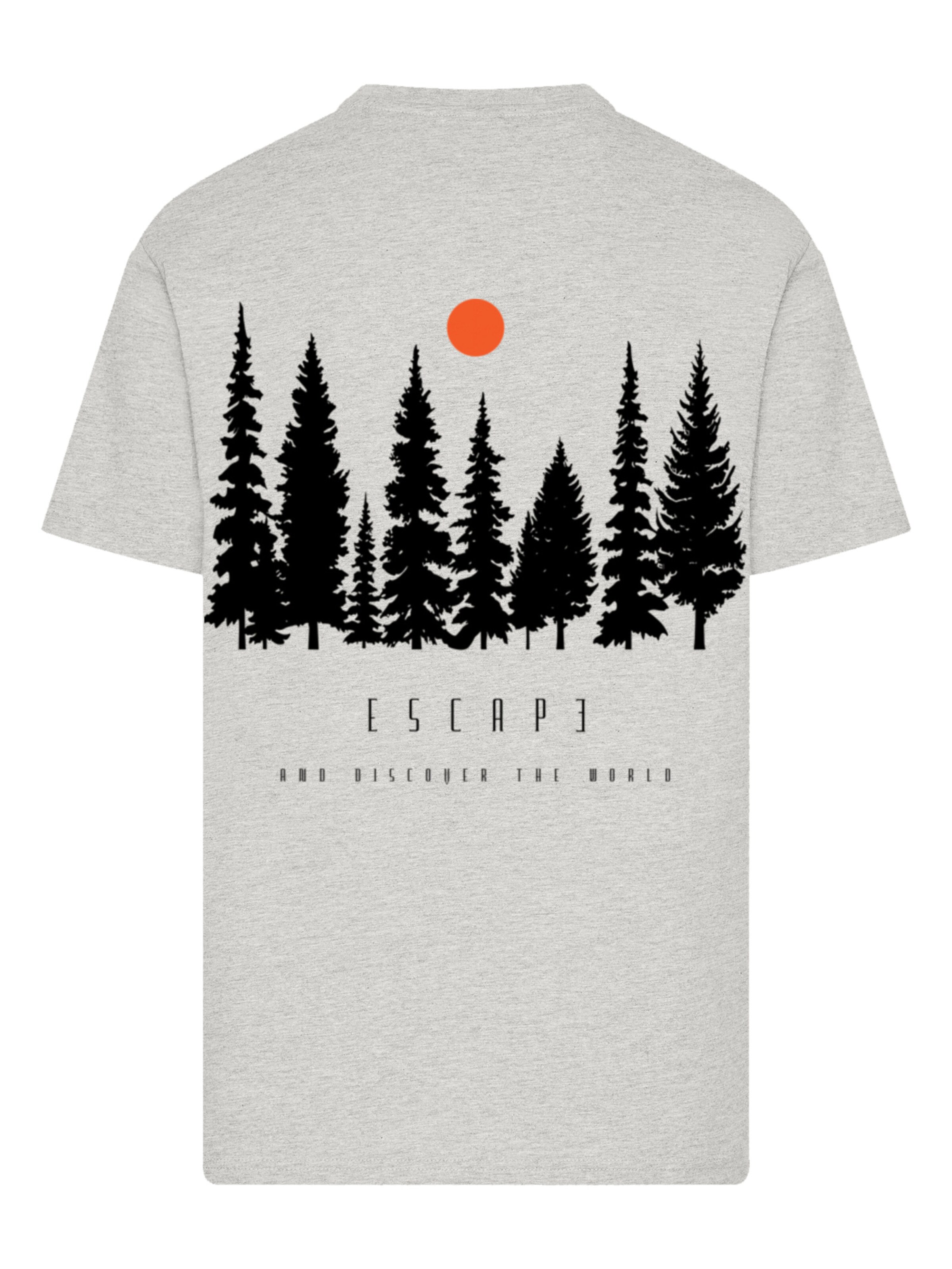 T-Shirt 'Escape Discover the World Forest' F4NT4STIC en gris