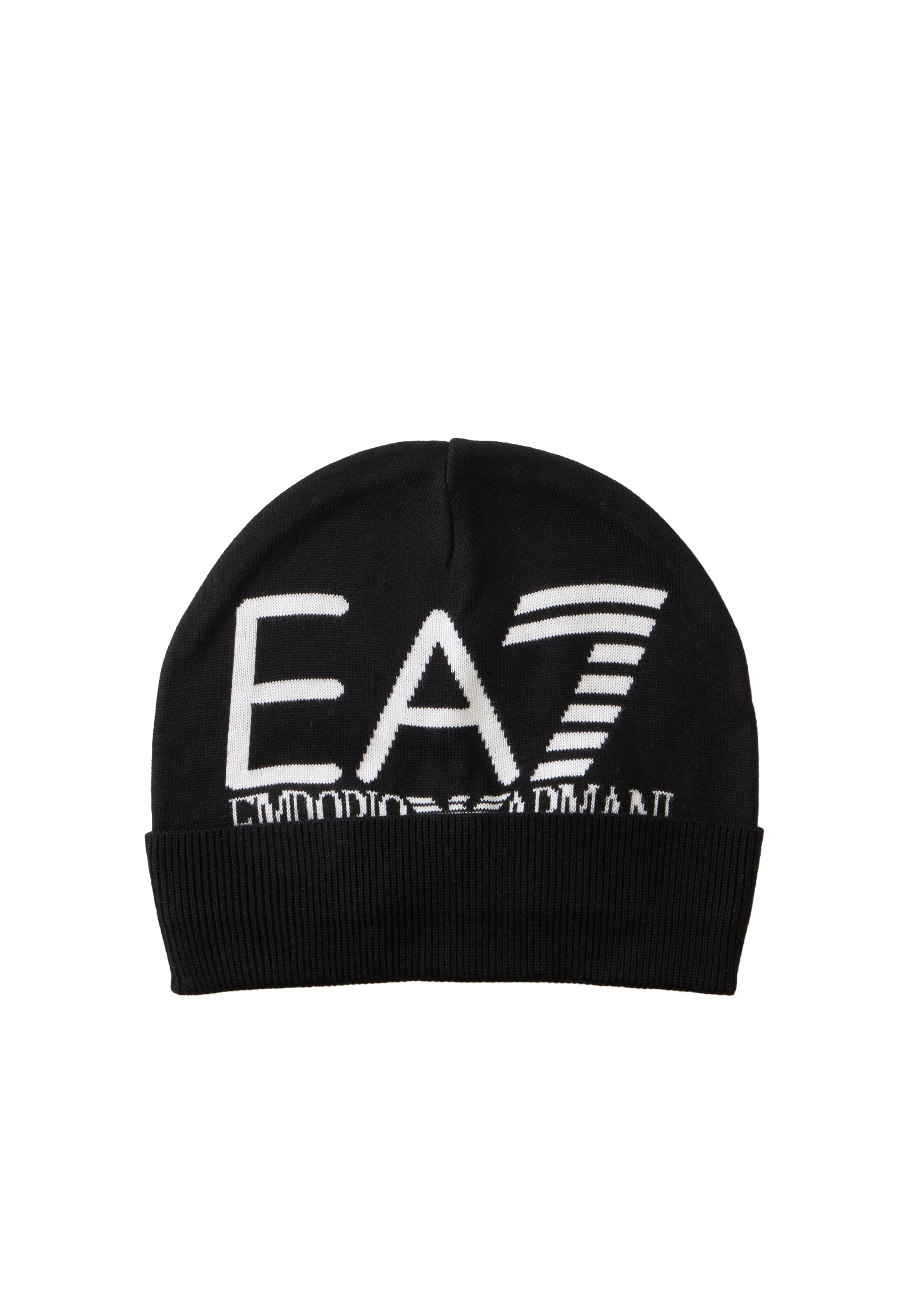 EA7 Emporio Armani Beanie in Black: front