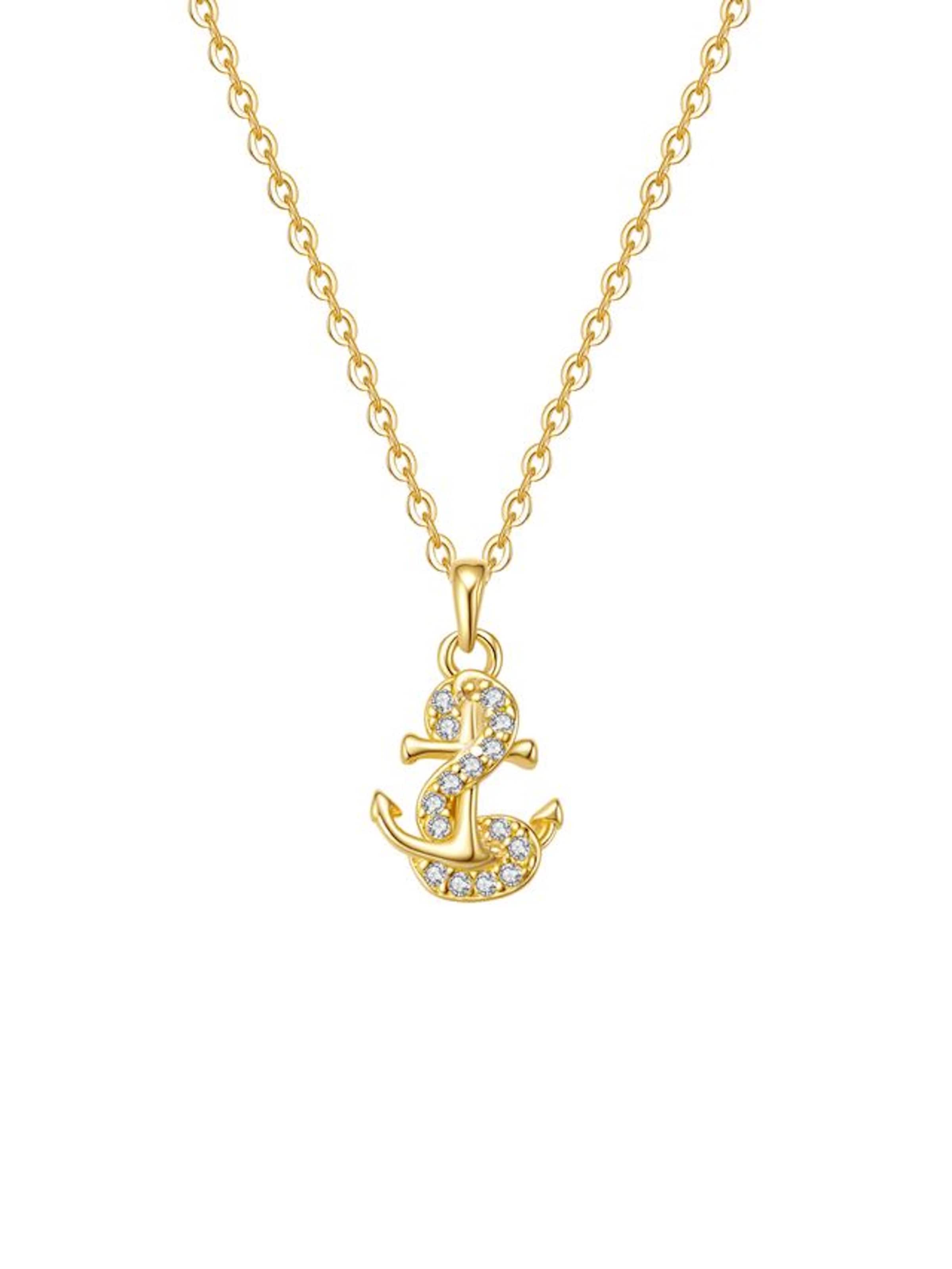 Hey Happiness - Cadena 'Anchor Sparkle' en oro