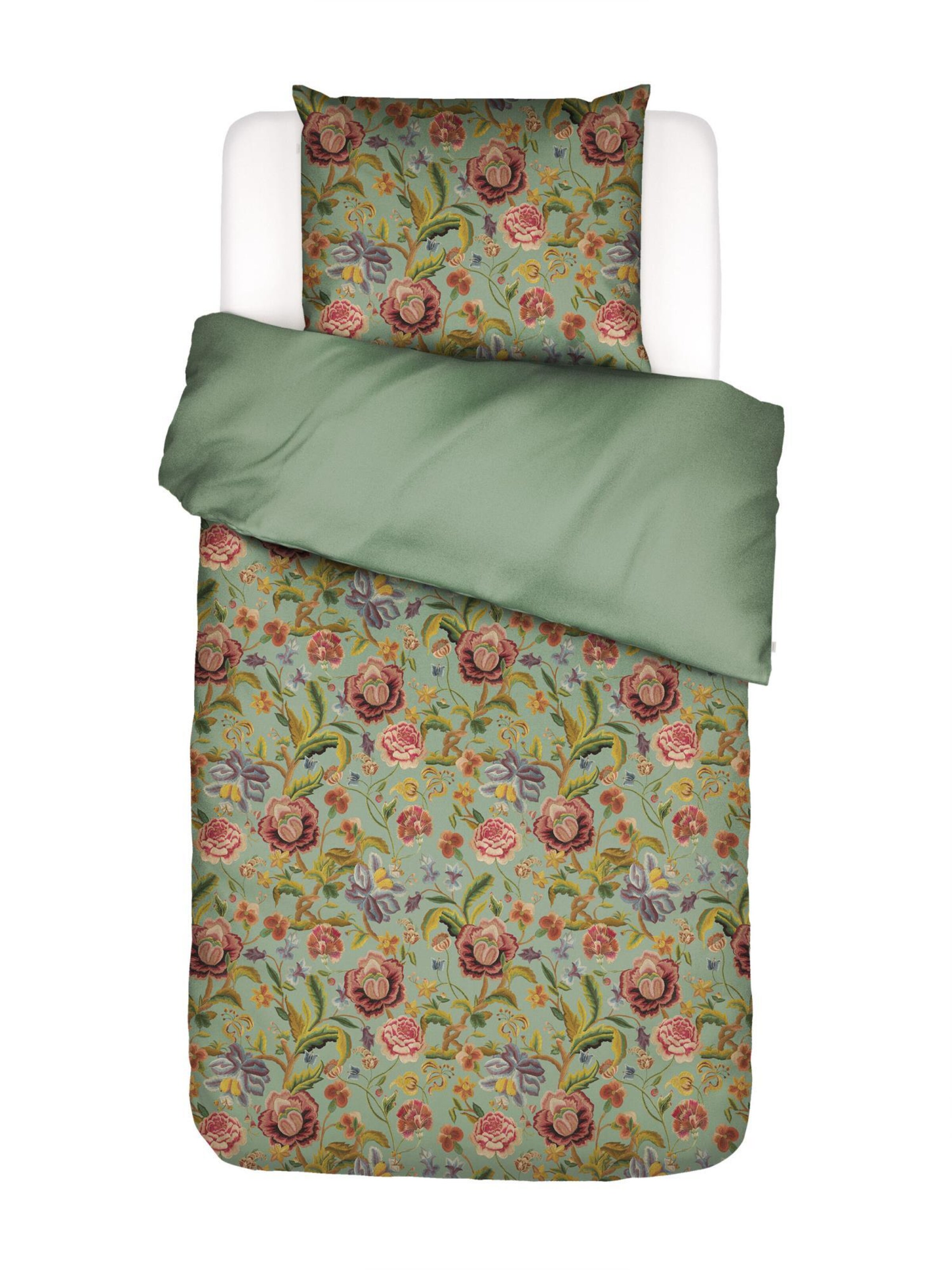 ESSENZA Duvet Cover 'Rosanella' in Green: front