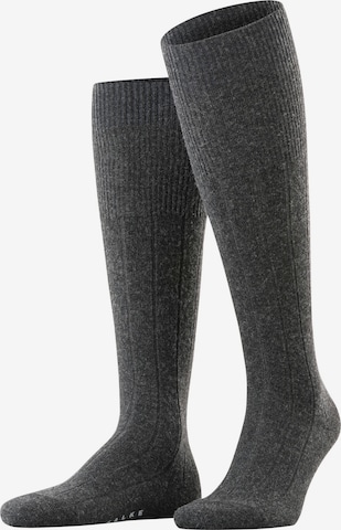 FALKE Knee High Socks 'Lhasa Rib' in Grey: front