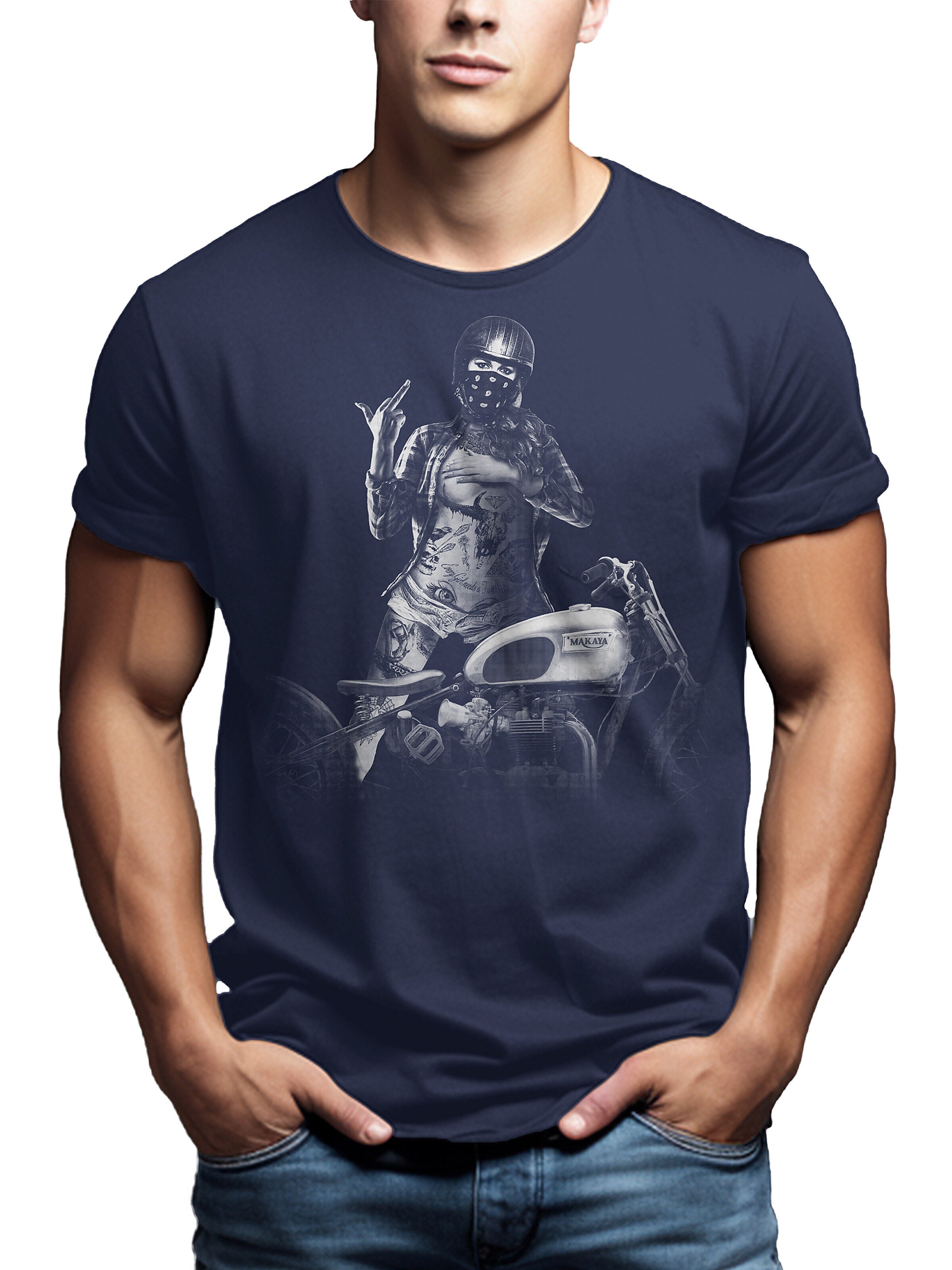 MAKAYA Shirt 'TriumphGirl' in Blue