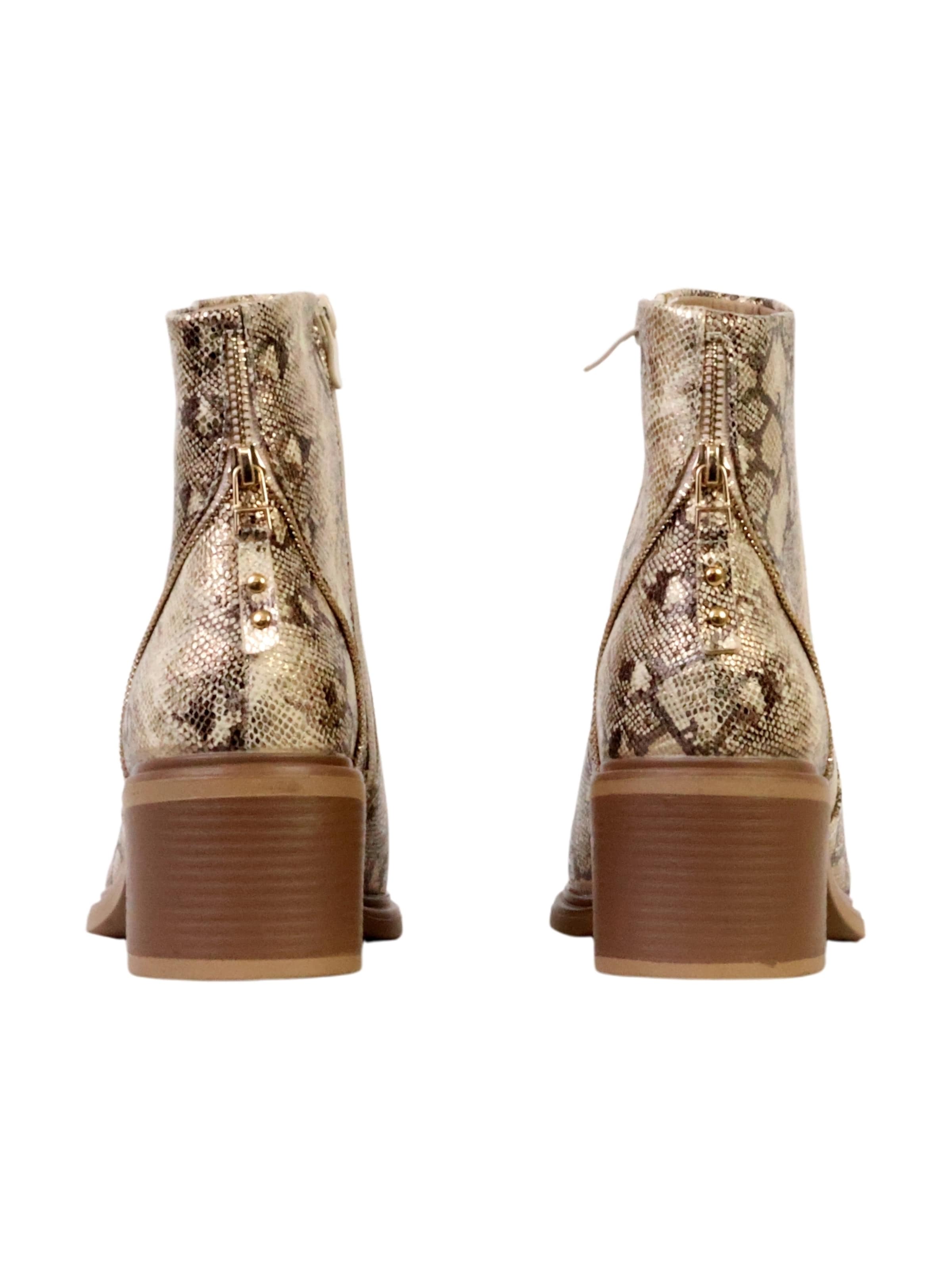 Super Mode - Botas de tobillo 'Supermodische Stiefeletten mit Reißverschluss' en oro