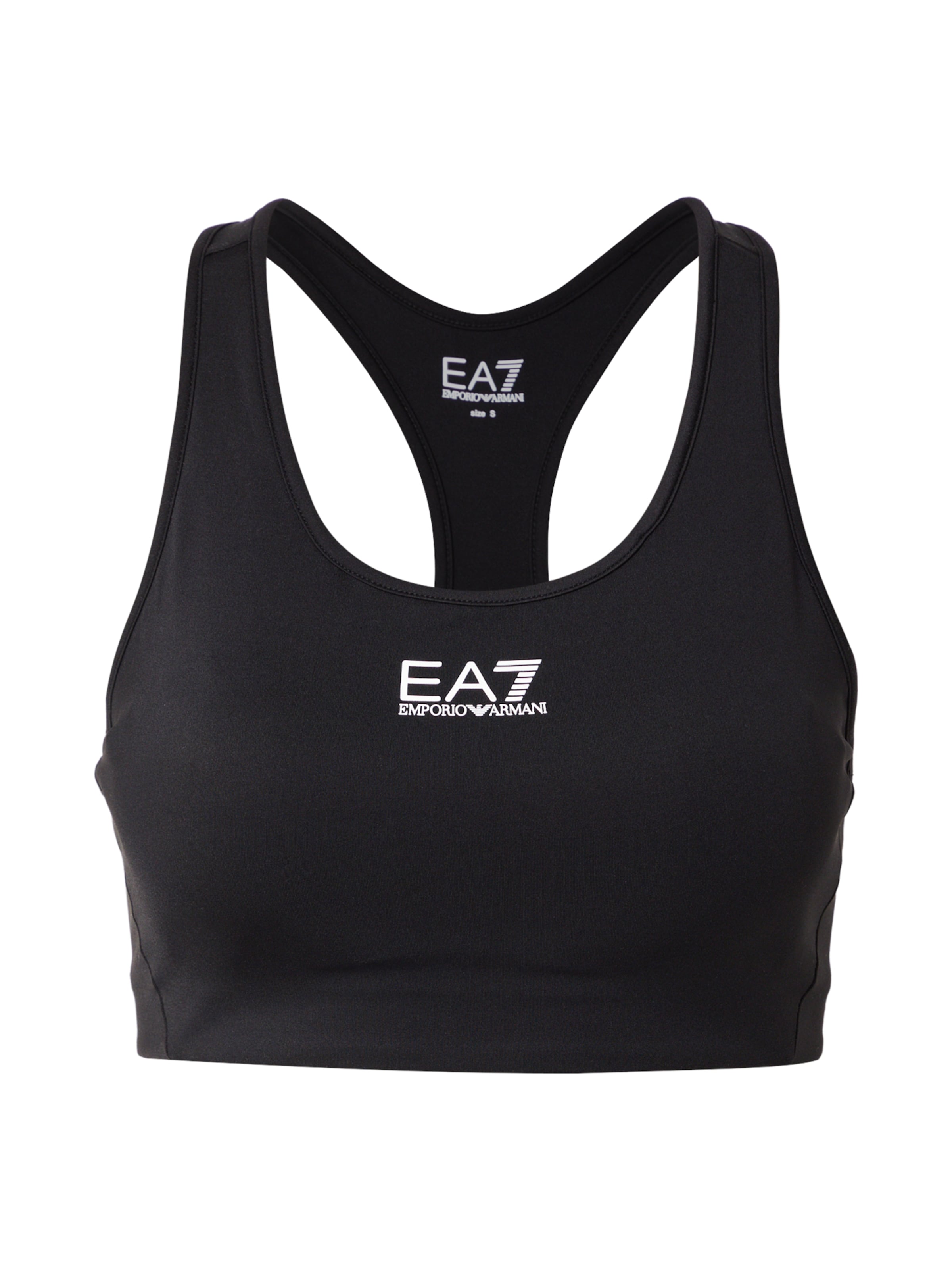 melns EA7 Emporio Armani Bezvīļu Sporta krūšturis: no priekšpuses