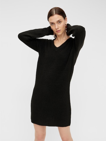 PIECES Πλεκτό φόρεμα 'Ellen' σε μαύρο: μπροστά