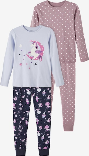 NAME IT Pijama en azul noche / azul pastel / lila / orquidea / blanco, Vista del producto