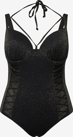 Ulla Popken Swimsuit in Black: front