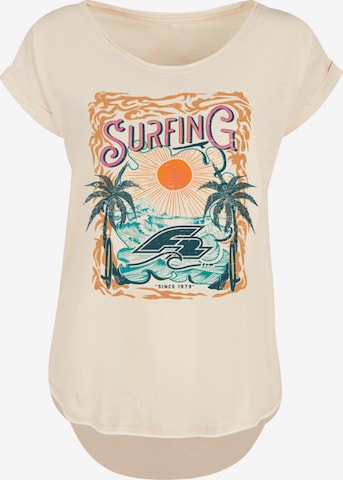 F2 T-Shirt 'Surfers Sunset Sommer Vibes' in Beige: Vorderseite