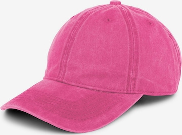 styleBREAKER Cap 'Vintage Cap in washed Optik' in Pink: Vorderseite