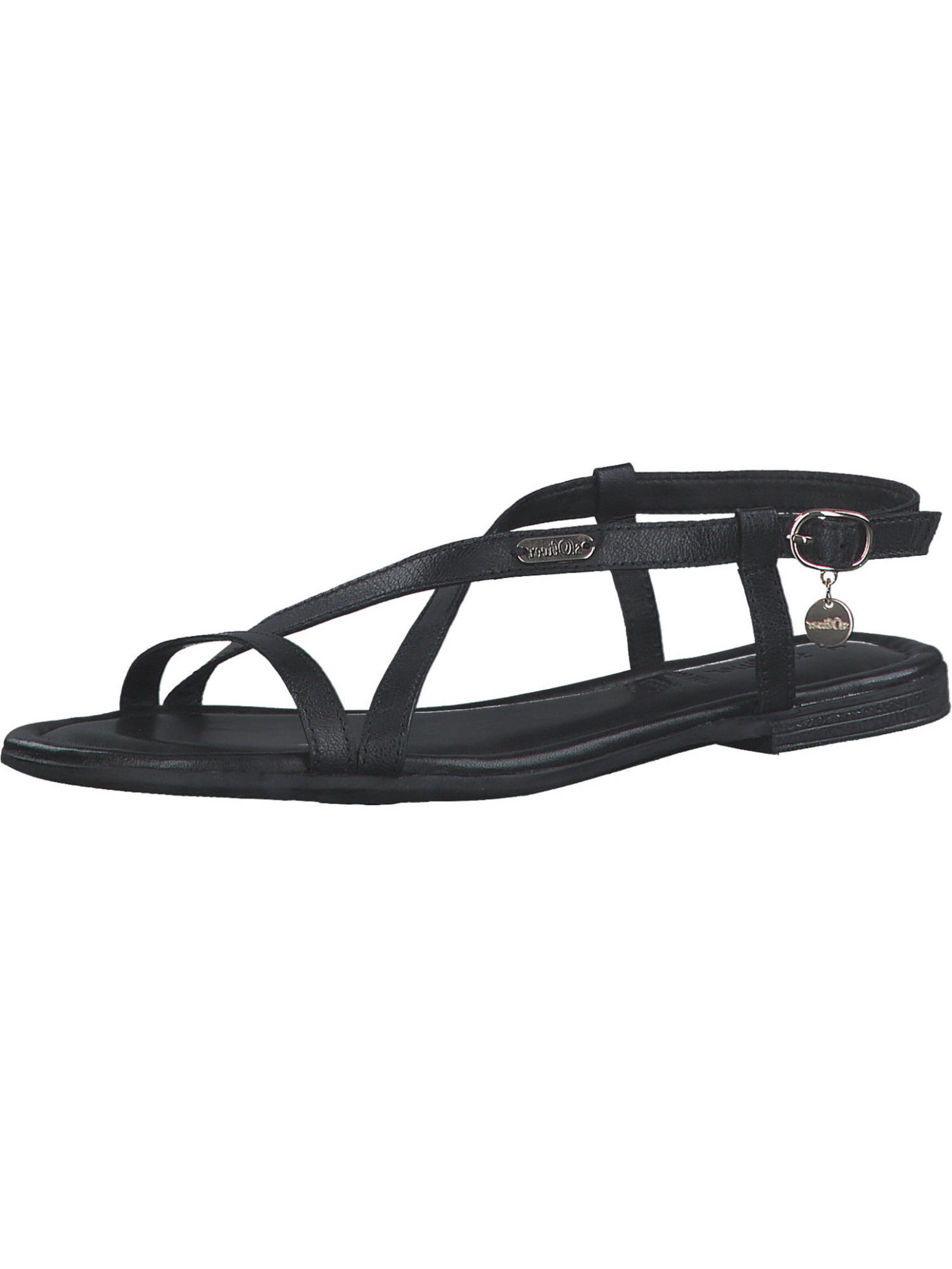 s.Oliver Strap Sandals in Black: front