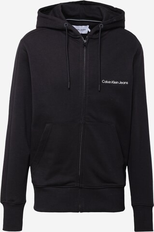 Calvin Klein Jeans Sweatjacke 'Institutional' in Schwarz: predná strana