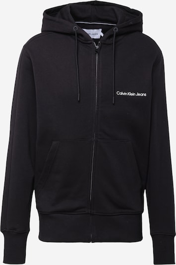 Calvin Klein Jeans Sweatjacke 'Institutional' in schwarz / weiß, Produktansicht