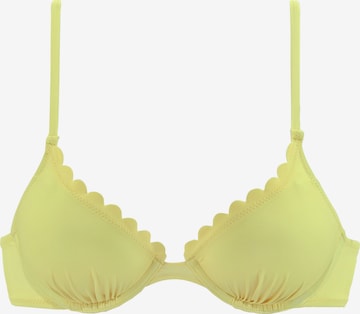 Sutien de tricou Sutien costum de baie de la LASCANA pe galben: față