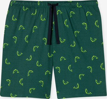 SCHIESSER Pajama Pants in Green: front