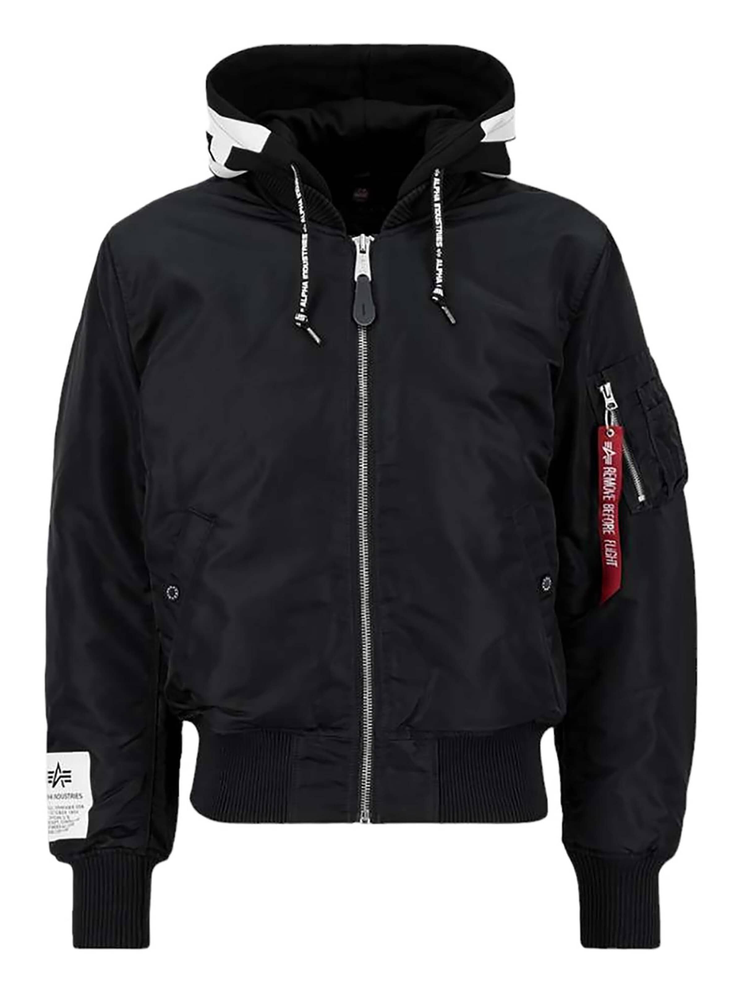 ALPHA INDUSTRIES Between-Season Jacket 'MA-1 ZHP' in Black: front