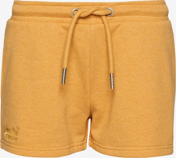 Superdry Regular Pants in Yellow: front