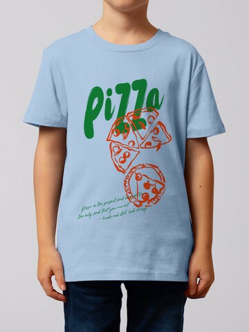 Maglietta 'Pizza' di watabout.kids in blu: frontale