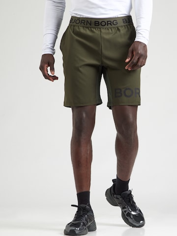 BJÖRN BORG Regular Sportbroek in Groen: voorkant