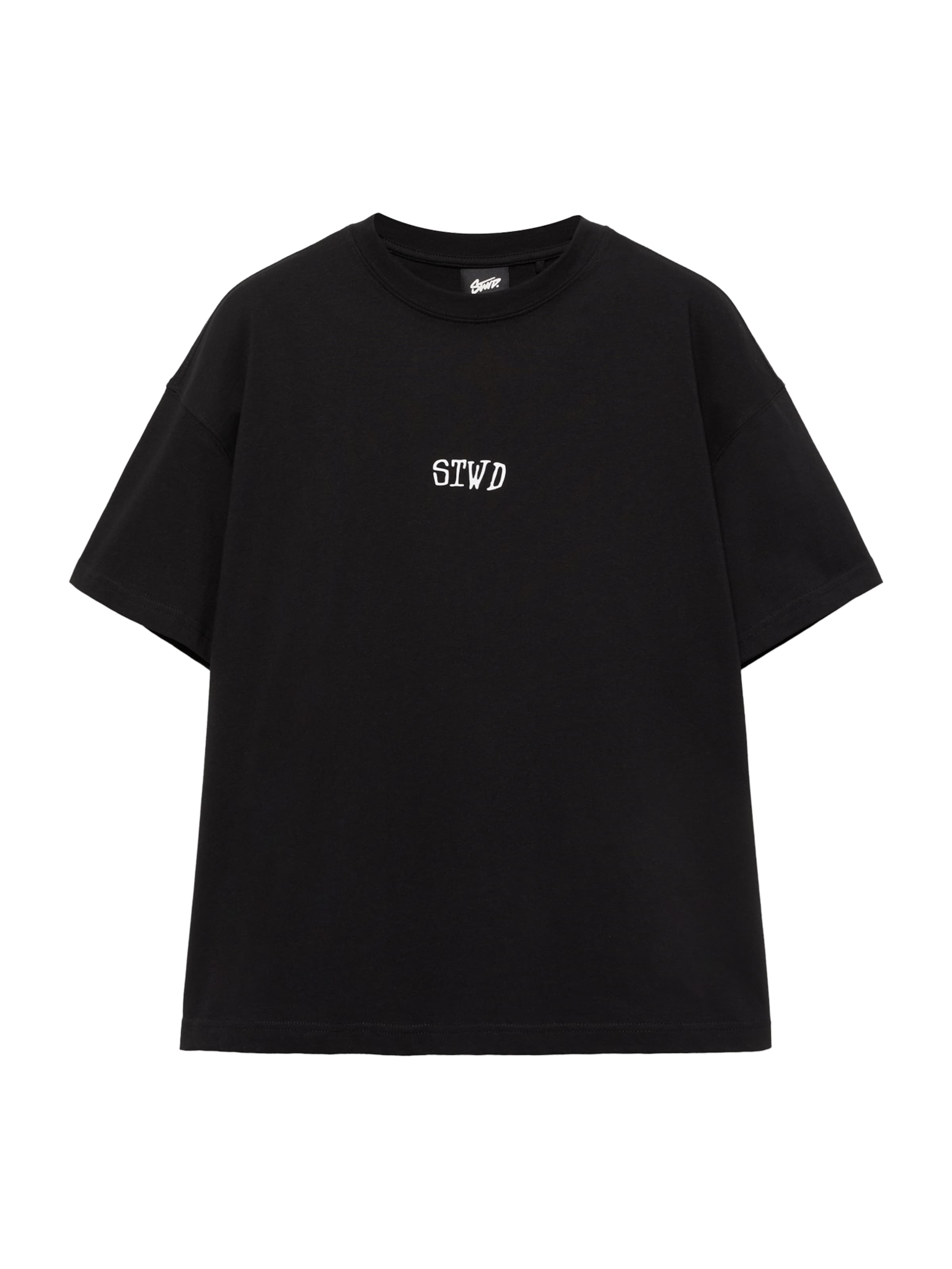 Tricou 'STWD' de la Pull&Bear pe negru: față