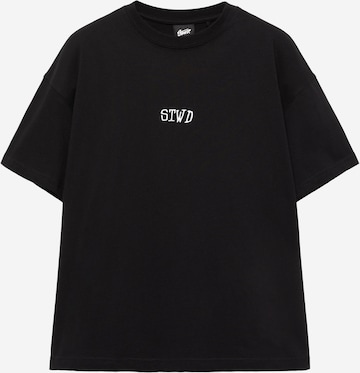 Pull&Bear Tričko 'STWD' – černá: přední strana
