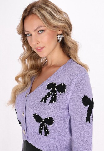faina Knit cardigan in Purple