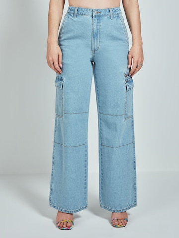 Katy Perry exclusive for ABOUT YOU Wide leg Jeans 'Ines' in Blue: front