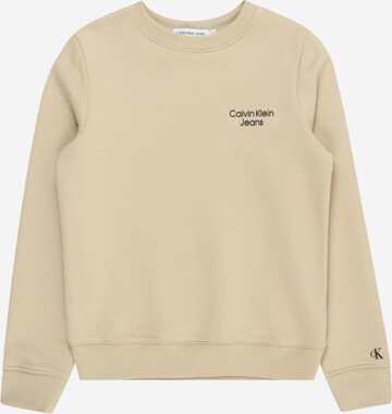 Sweat Calvin Klein Jeans en beige : devant