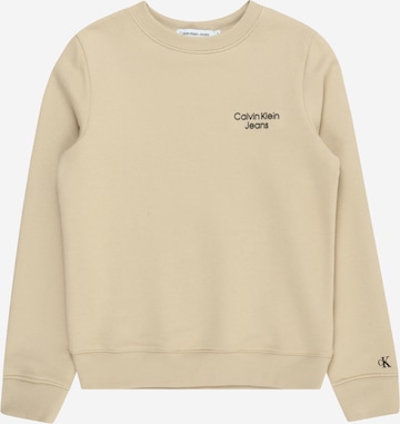 Calvin Klein Jeans Sweatshirt in Beige: front