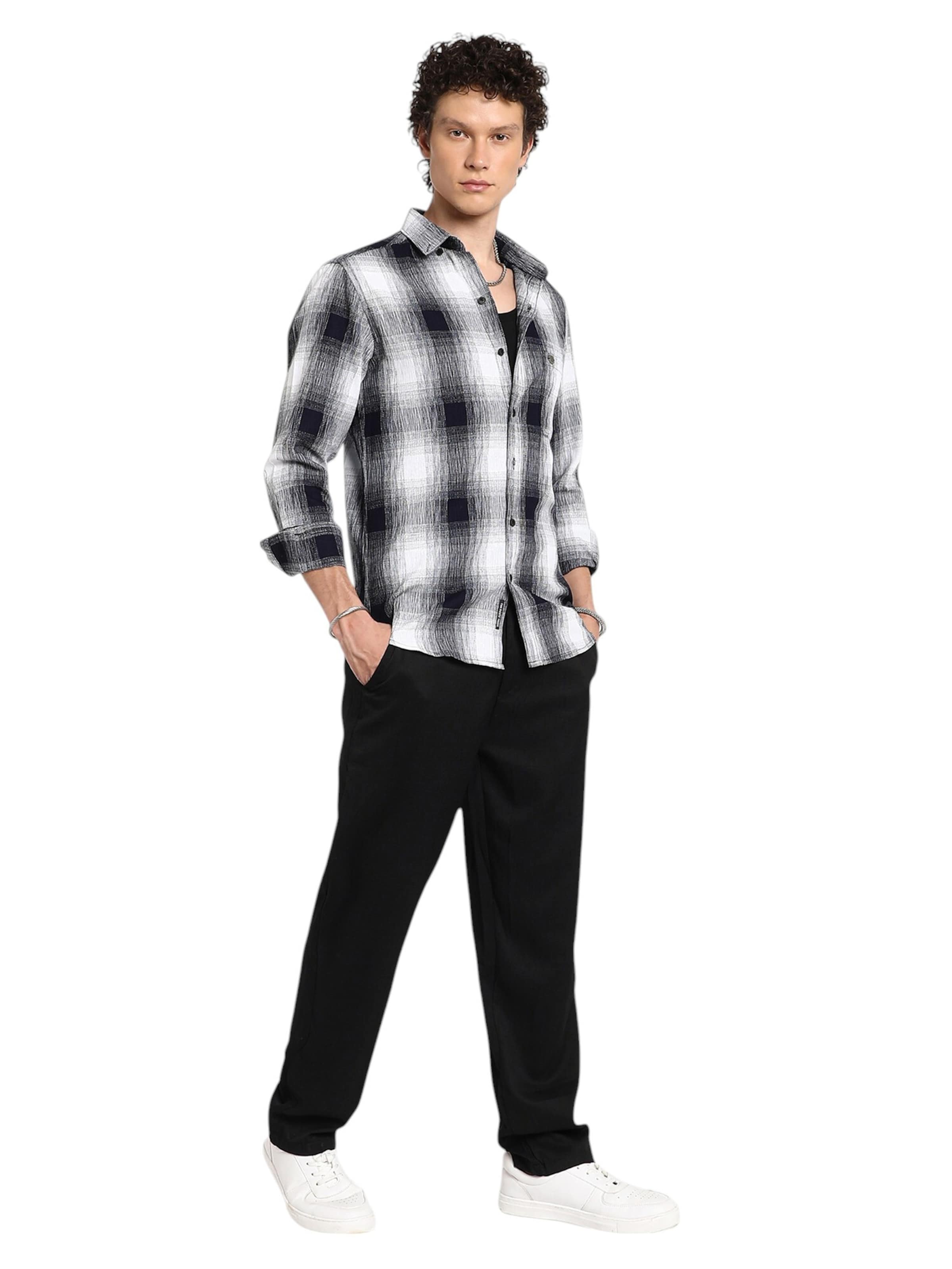 Campus Sutra - Regular Fit Camisa 'Tawnee' em cinzento