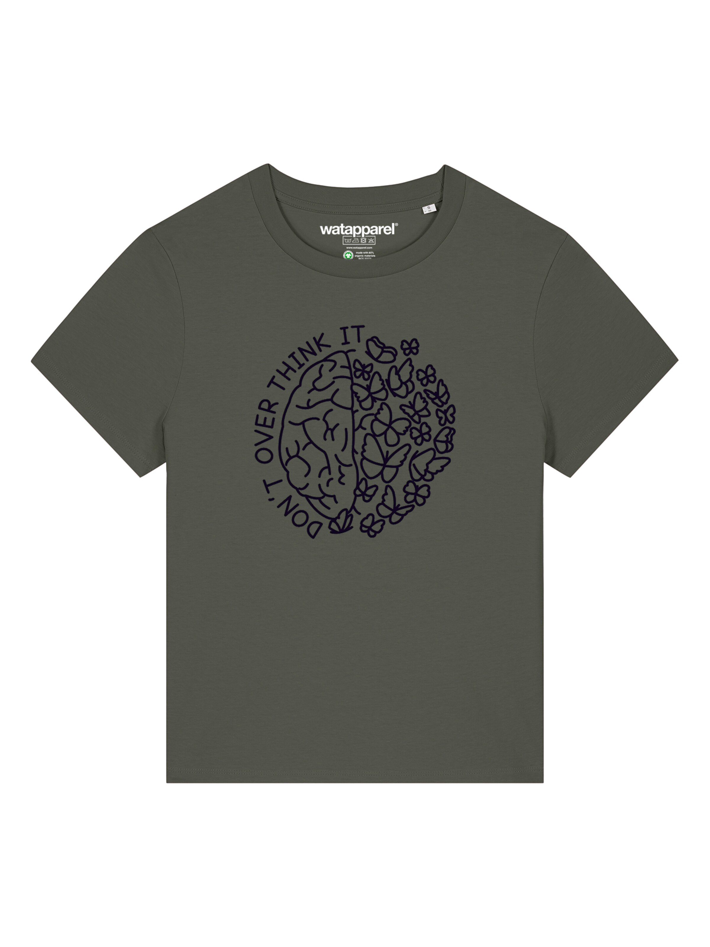 T-shirt 'Don't Overthink It' Watapparel en vert : devant
