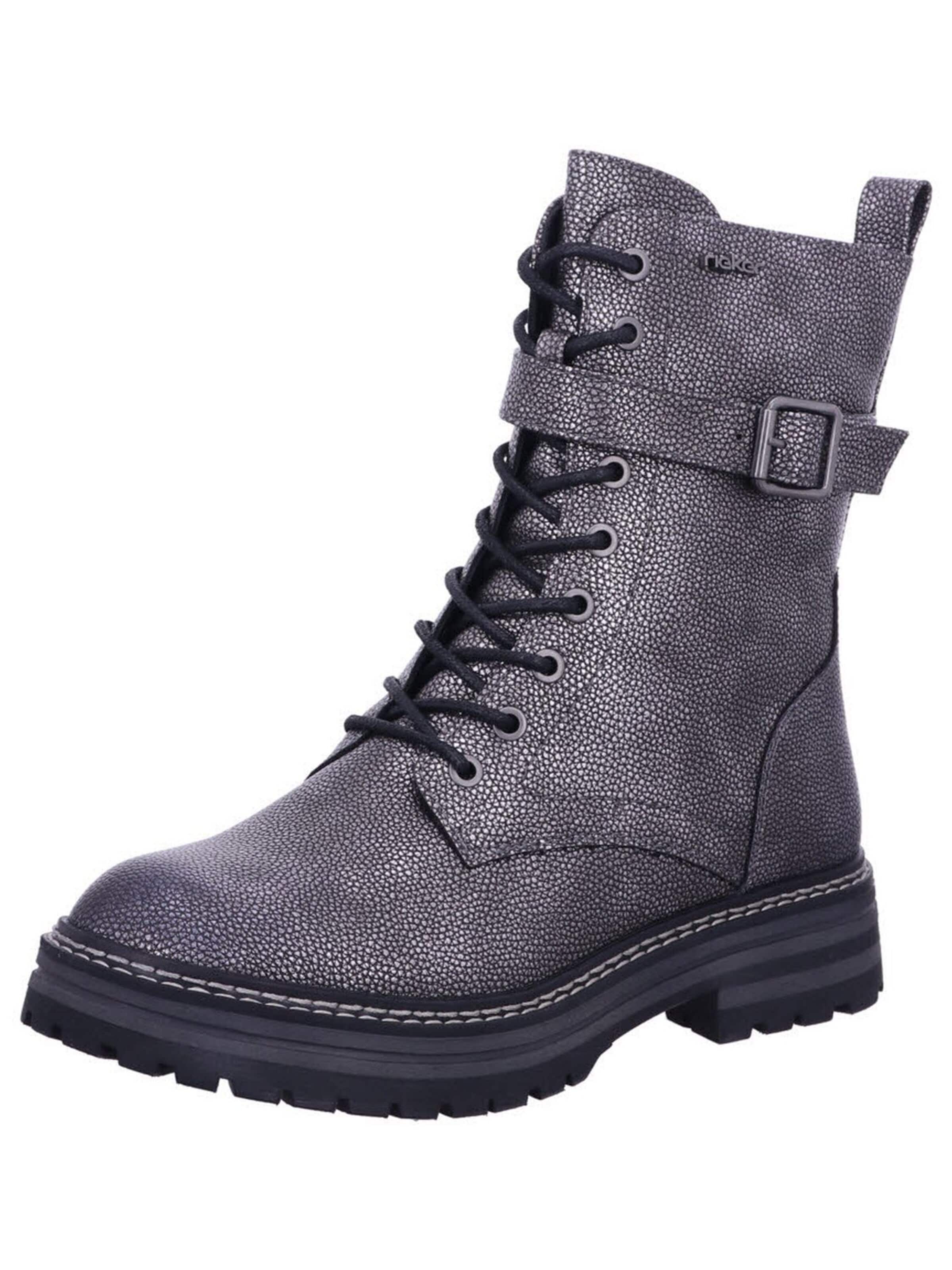 Rieker Lace-up boot 'Schnürschuh Damen 93024 90 Echtleder in grau' in Grey: front