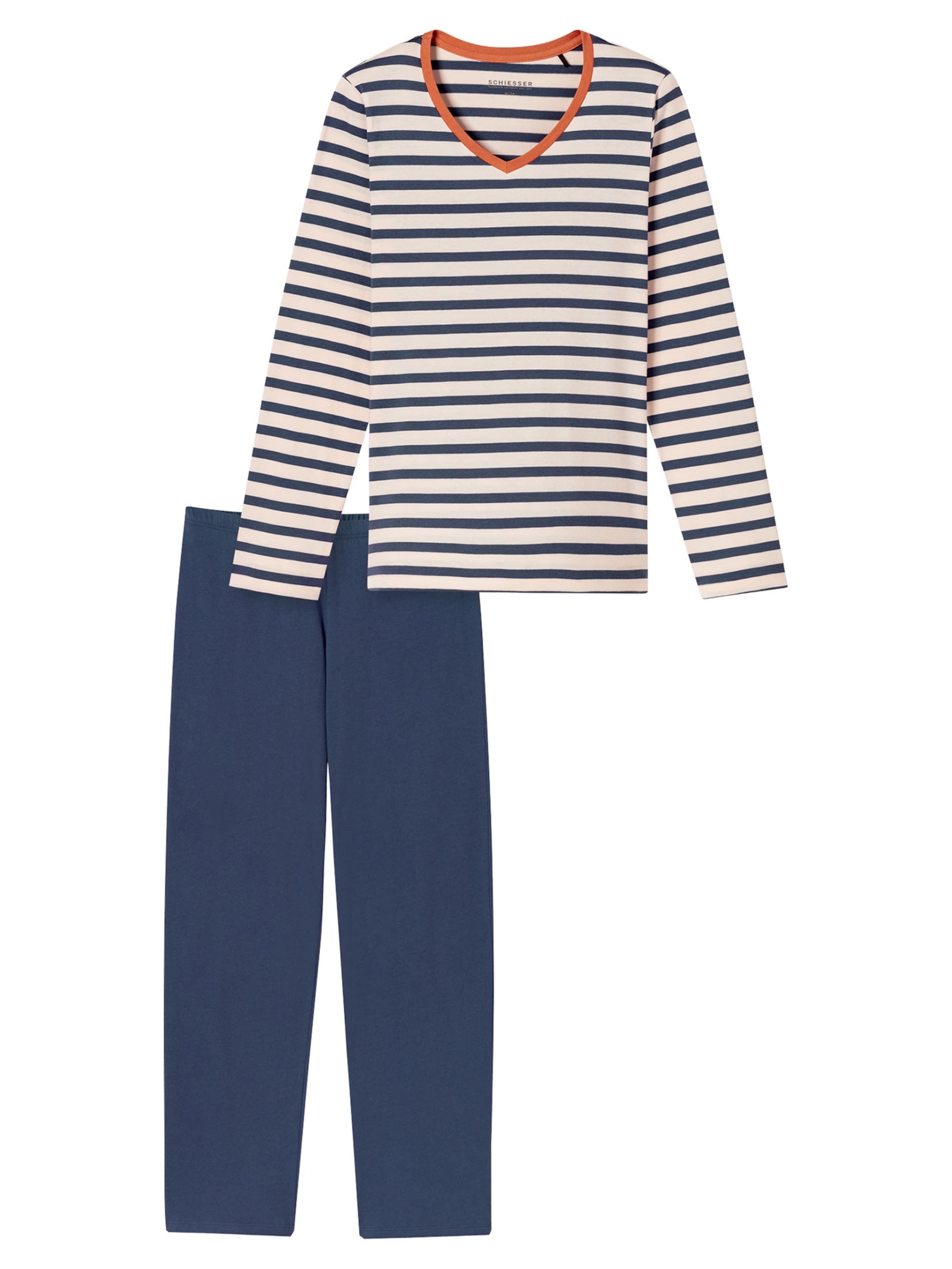 SCHIESSER Pajama 'Casual Essentials' in Blue: front