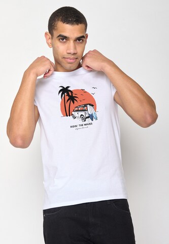 GREENBOMB Shirt 'Nature Car Surf' in White