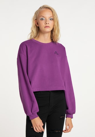Sweat-shirt myMo ROCKS en violet : devant